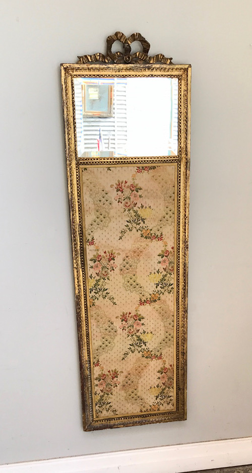 VINTAGE FRENCH TRUMEANU FABRIC MIRROR
